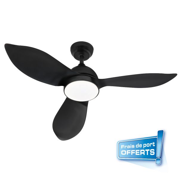  Ventilateur plafond CORSICA noir LED + fixations offertes FARELEK - 112437
