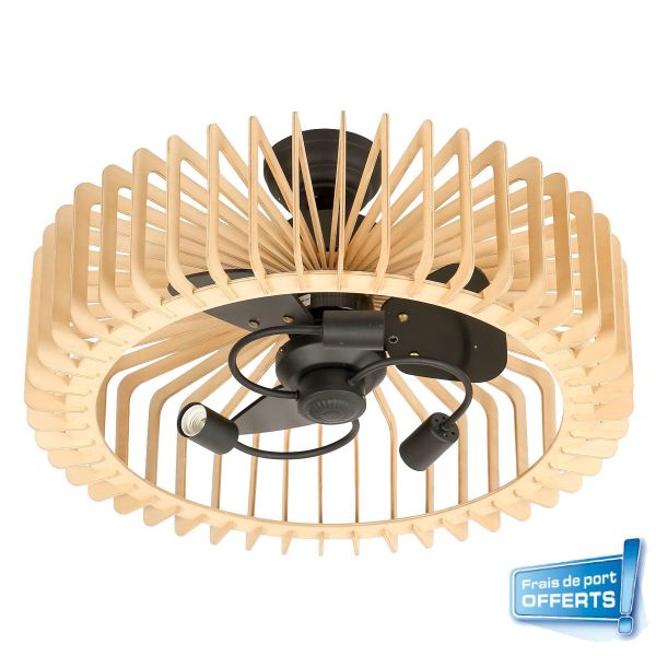Ventilateur de plafond avec éclairage, gamme Lunava référence 112443 de FARELEK.