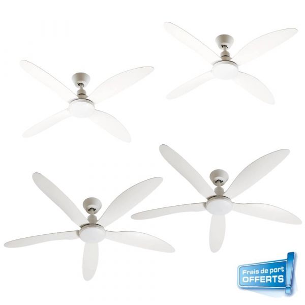 Lot de 4 ventilateurs de plafond (3 achetés + 1 offert) : x2 référence 112447 Brisa Media & x2 réf. 112448 Brisa Atta - FARELEK.