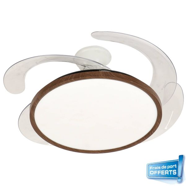 Ventilateur de plafond avec éclairage LED, Aelion référence 112457 FARELEK.