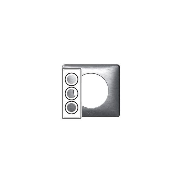 Plaque 3 postes entraxe 57mm Céliane Aluminium 068929 Legrand