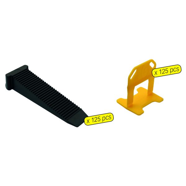 125 croisillons 1 mm autonivelants + cales 180046 - MEJIX Espacement régulier de 1 mm, idéal pour une pose soignée.