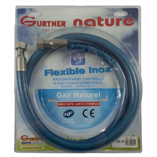 Flexible gaz naturel 1.50 metre longue duree