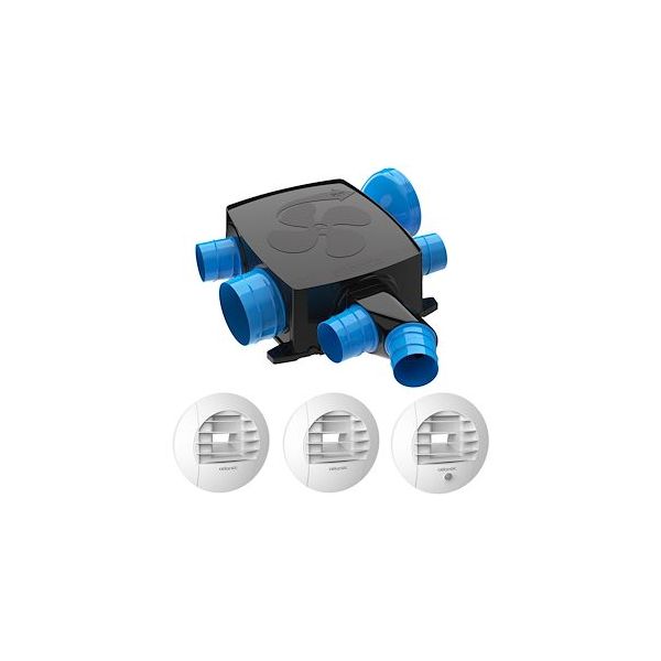 Kit VMC simple flux Hygrocosy BC FLEX + plat 412278 - ATLANTIC + bouches