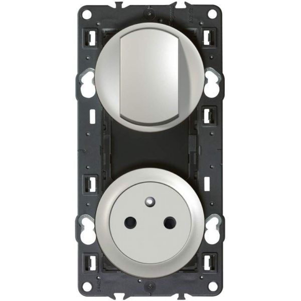 Enjoliveur Simple Legrand Chambord - Pour Interrupteur Va-et-vient Ou Prise 2 Pôles - Neuf