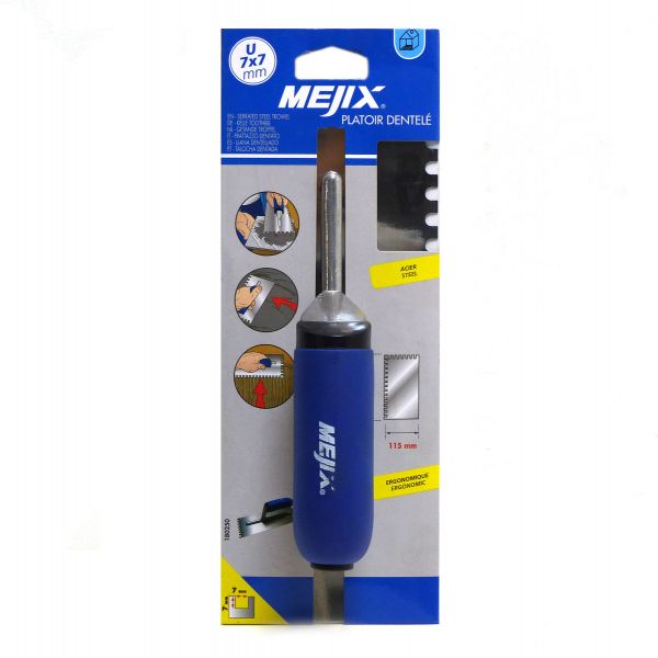 Platoir acier dentelé U 7x7 - 180250