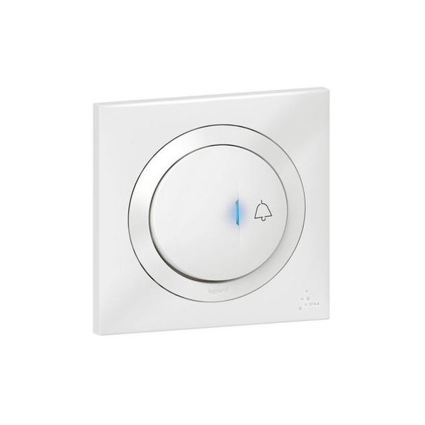 Sonnette poussoir lumineux dooxie à équiper d'un voyant IP44 250V~ avec plaque carrée blanche - 600010 - Legrand