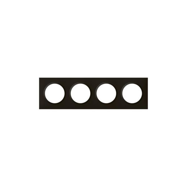 Plaque carrée dooxie 4 postes finition noir velours - 600864 - LEGRAND