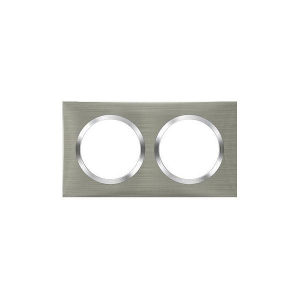 Plaque carrée dooxie 2 postes finition effet inox brossé - Legrand - 600872