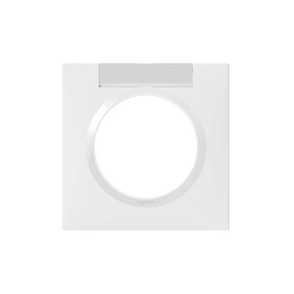  Plaque carrée dooxie 1 poste finition blanc avec porte-étiquette