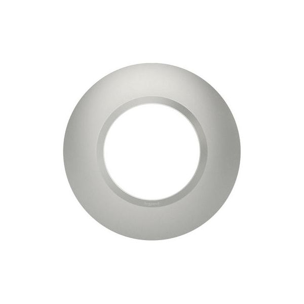  Plaque ronde dooxie 1 poste finition effet aluminium 600975  Legrand