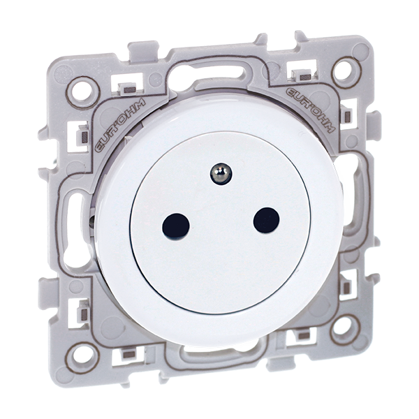 Prise affleurante 2P+T blanc - 60239 Square Eur'Ohm