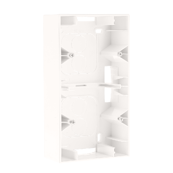 Cadre saillie blanc pour 2 postes référence 60281 de la gamme Square de chez Eur'Ohm