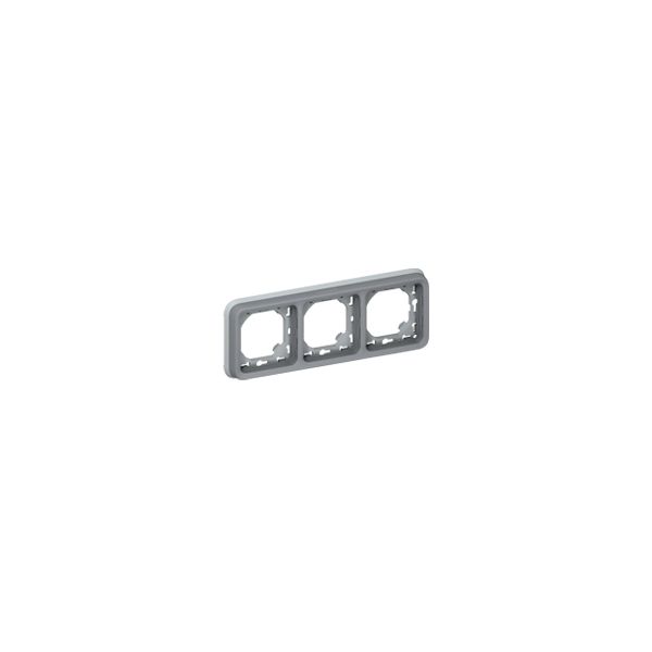 Support Plexo 3 postes horizontal - Gris