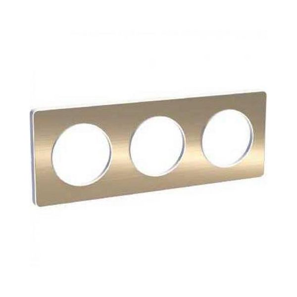 Plaque 3 postes Odace Touch - Bronze brossé S520806L Schneider