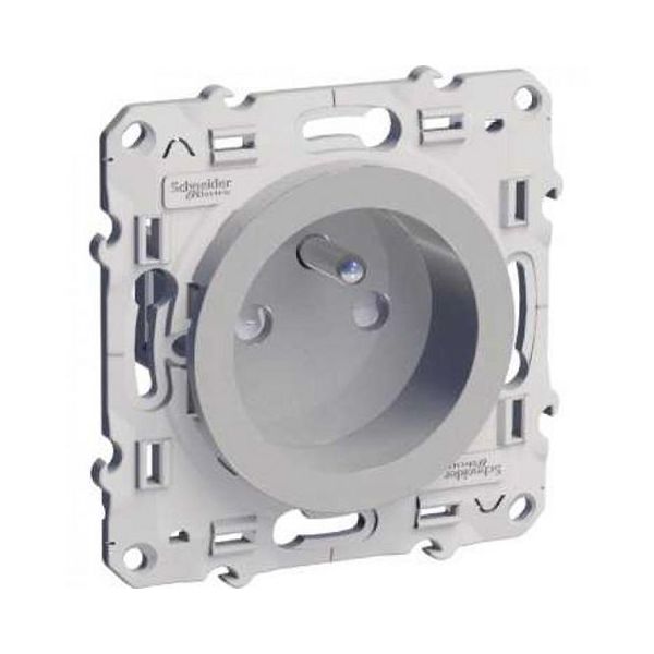 Prise 2P+T borne à vis Odace - Aluminum - S530039 - Schneider