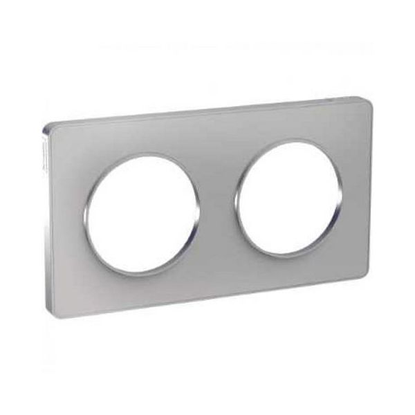 Plaque 2 postes Odace Touch - Aluminum - S530804 - Schneider