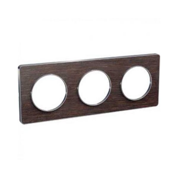 Plaque 3 postes Odace Touch - Wenge