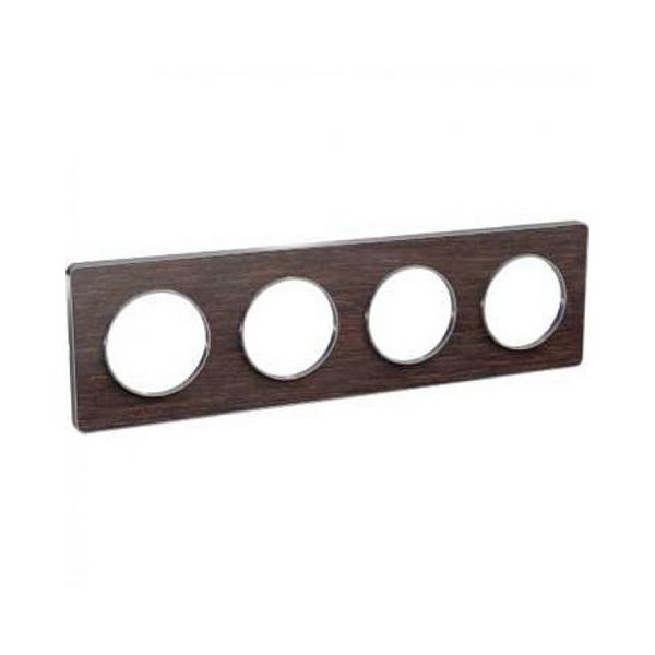 Plaque 4 postes Odace Touch - Wenge