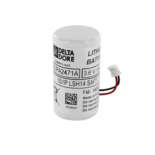 Batterie lithium BP DMBV TYXAL+ référence 6416224 de la marque Delta Dore. Alimentation pour détecteur de mouvement vidéo DMBV Tyxal+.