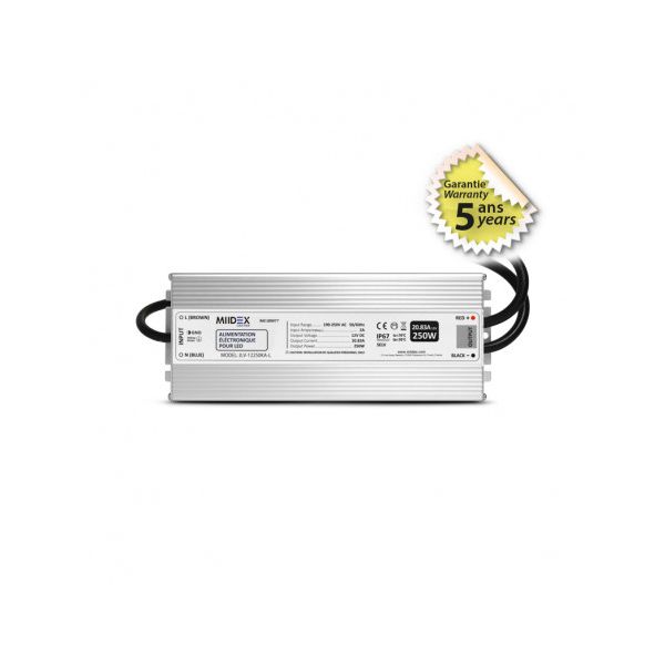 Alimentation pour LED 250W 12V DC Lumineux IP67 Bâtir Moins Cher