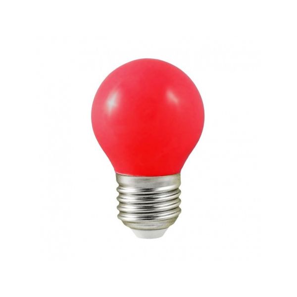 Ampoule LED E27 sphérique G45 1W couleur Rouge pour guirlandes