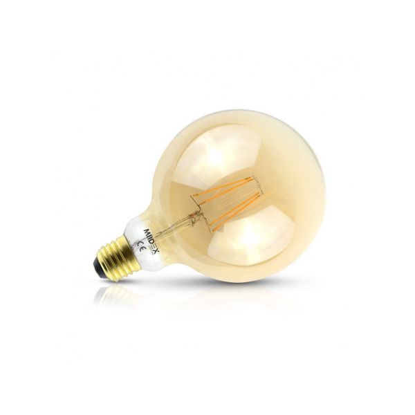 Ampoule LED E27 G125 Filament Golden 8W Dimmable 2700K