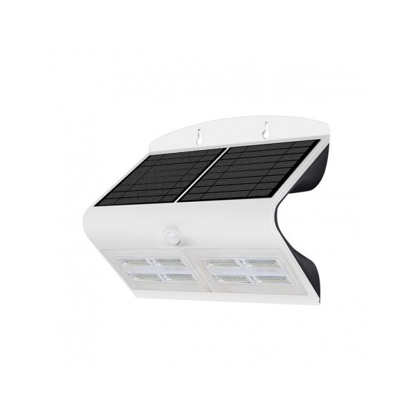 Applique Murale LED Solaire 6.8W 4000°K Blanc + Détecteur