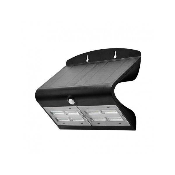 Applique Murale LED Solaire 6.8W 4000°K Noir + Détecteur