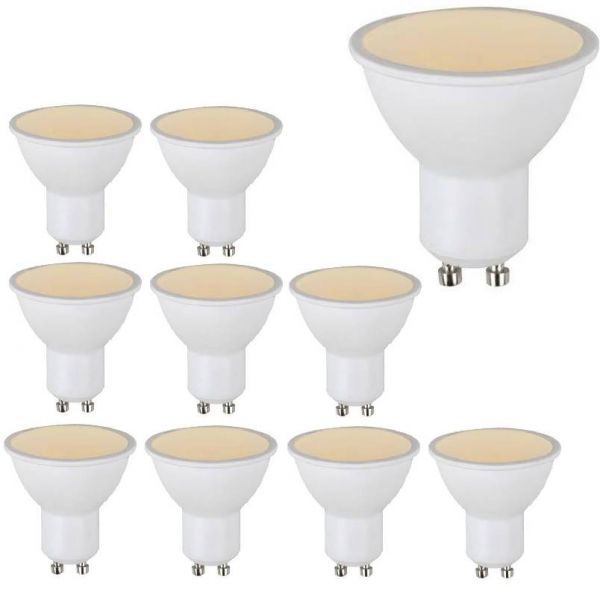 Lot de 10 Ampoules LED 3000K GU10 Dimmable référence 950419 de la marque Arlux. 5W 400 lumens. Angle de diffusion 36°. Spot led SMD.