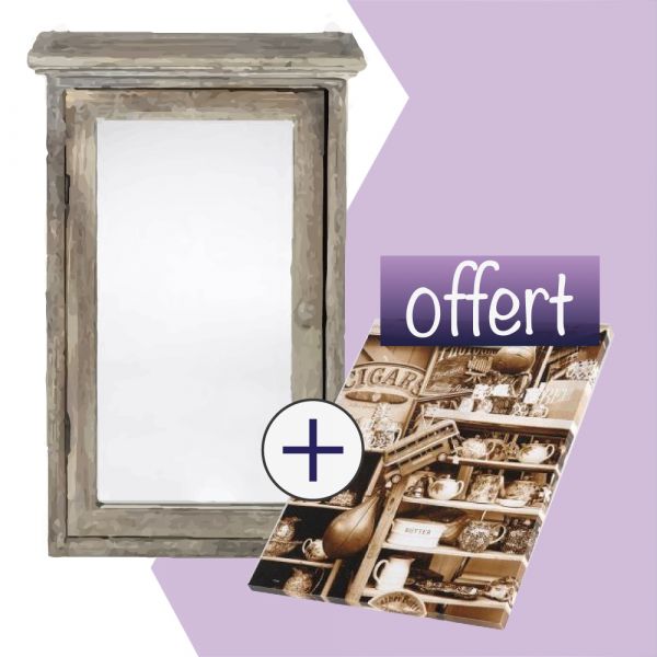 Armoire miroir + Toile ancienne boutique Offerte