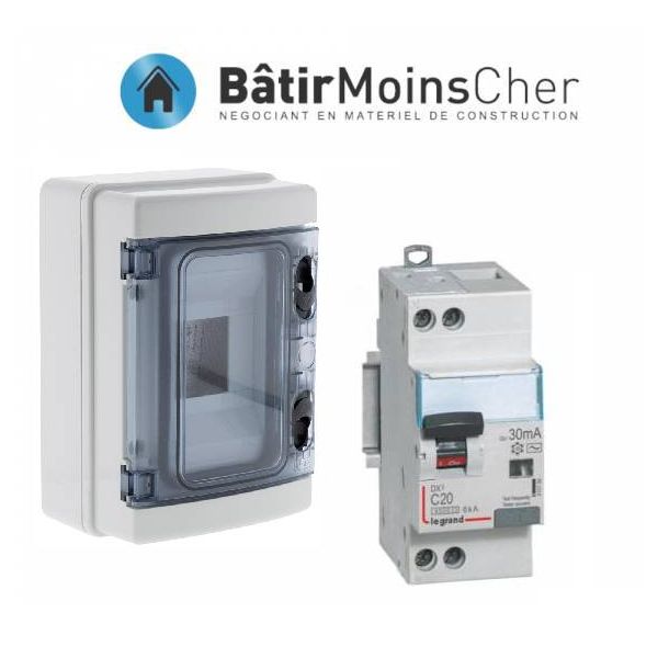 Tableau étanche avec disjoncteur diférentiel 20A 