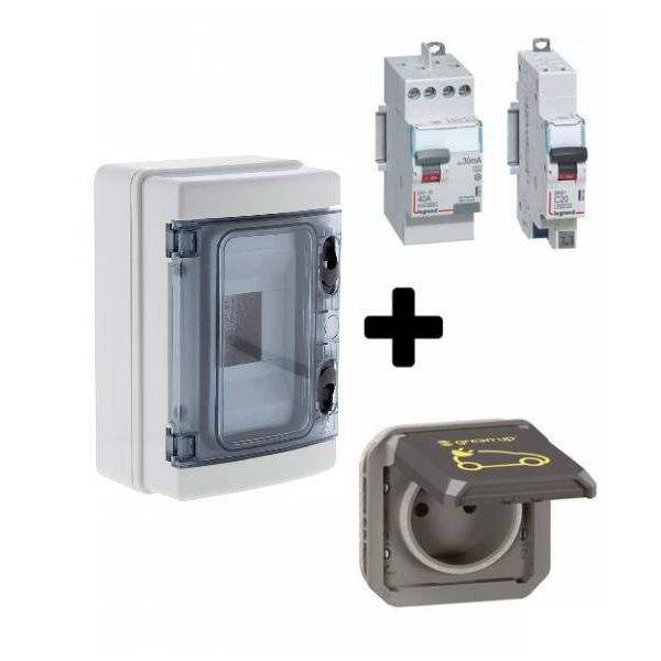 Pour recharger votre véhicule électrique ou hybride, Bâtir Moins Cher vous propose notre kit de charge sécurisé Green'UP vous permettant de passer en mode 1 ou 2.