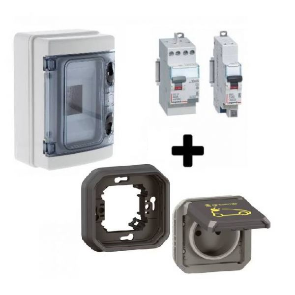 Pour recharger votre véhicule électrique ou hybride, Bâtir Moins Cher vous propose notre kit de charge sécurisé Green'UP vous permettant de passer en mode 1 ou 2.