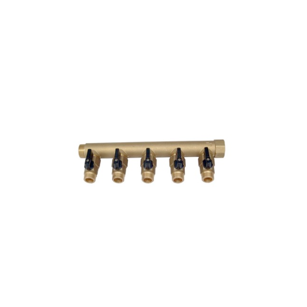  Collecteur 5 départs 3/4 (20x27) vannes 1/2 (15/21) - MH34M12X5-V  - AC-FIX