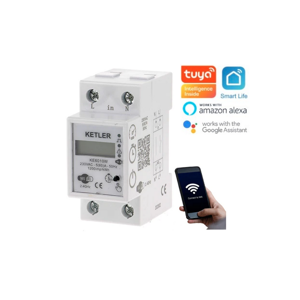 Compteur contacteur KETLER 60A WIFI Smart Life et Tuya - KE6010W