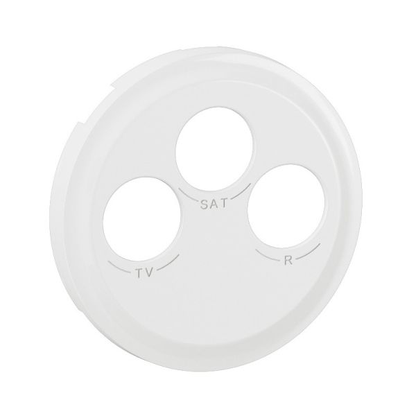 Enjoliveur blanc Céliane référence CB0388 pour prise TV-R-SAT DAB+ de la marque Legrand.