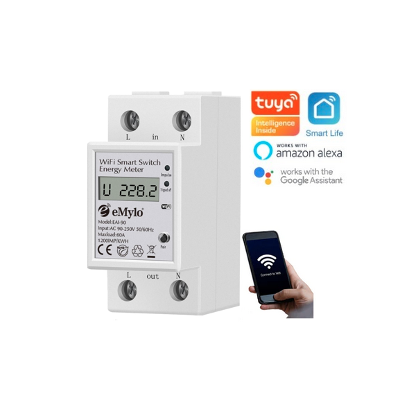 Compteur contacteur EMYLO 60A WIFI Smart Life et Tuya - AI-90