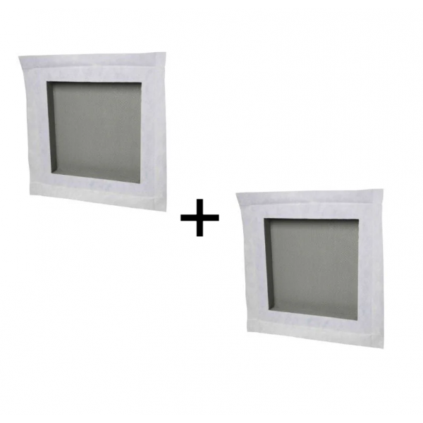 Duo de niches à carreler étanche (1 lot de 2 niches) de la marque Marmox. Profondeur de 6 cm. Format intérieur. Chaque niche est équipée d'une natte étanche pré-montée. Dimensions 30 x 30 cm.