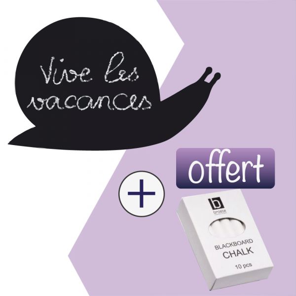Sticker ardoise escargot + craie Offerte