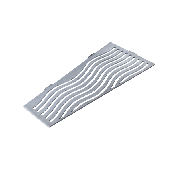 Étagère rectangulaire modèle Aqua en acier inox de 2 mm avec une finition brossée réf. I-AQUA-REC-L de Marmox.