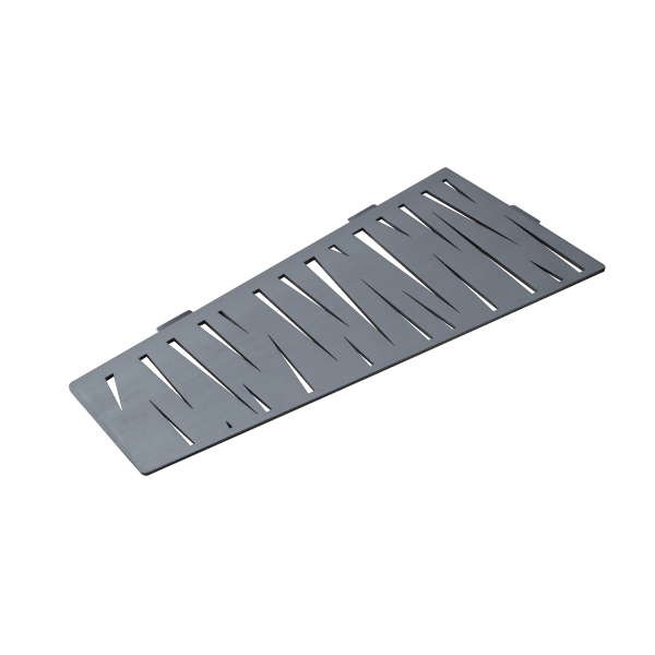 Étagère rectangulaire modèle Tiger en acier inox épaisseur 2 mm avec une finition brossée (I-TIG-REC-L) de la marque Marmox.