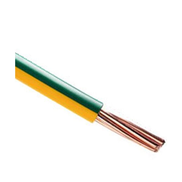 Fil électrique rigide H07VR 25mm² vert/jaune - Au mètre