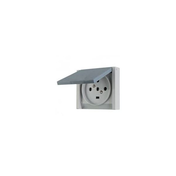 Prise 20A 3P+N+T Plexo complet encastré - Gris - 055708 - Legrand