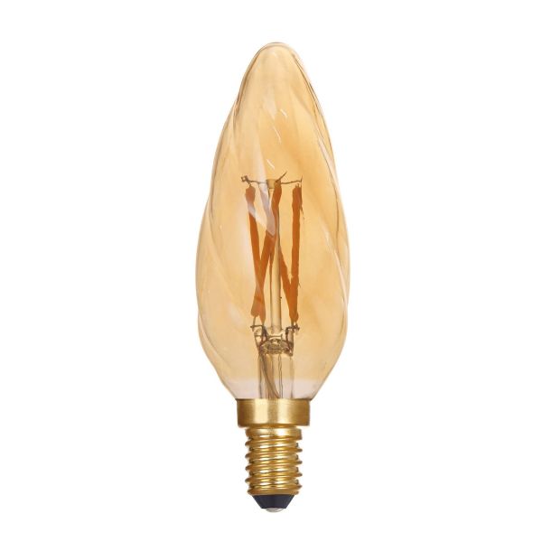 Lampe déco flamme torsadée 4W ambrée 2500K