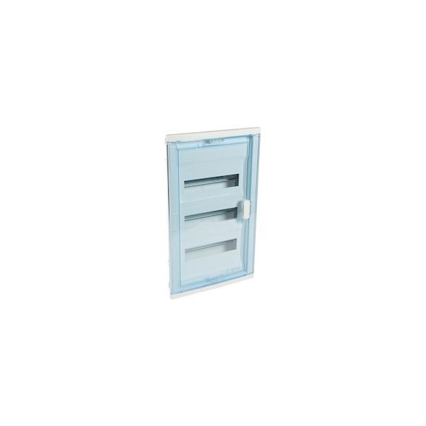 Coffret encastré 3 rangées porte transparente