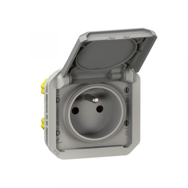 Prise de courant 2P+T Legrand Plexo 16A 250V IP55 gris - 069551L