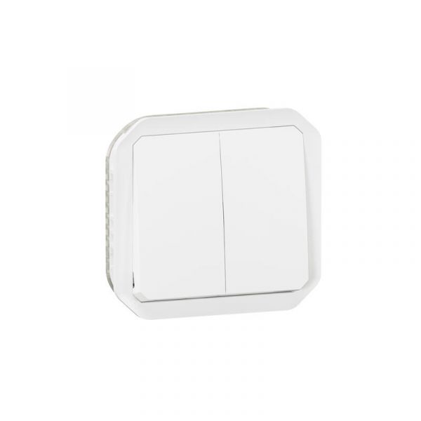  Commande double étanche pour réaliser 3 fonctions Plexo IP55 blanc