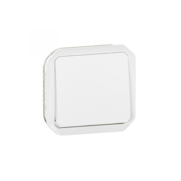  Poussoir étanche Plexo 10A IP55 blanc