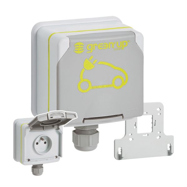 Prise Green'up Access Legrand 090471 IP66 avec boîtier saillie, presse-étoupe et patère